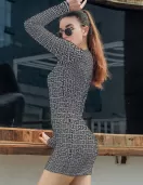 SSDRE001 - Stachini Elegant Long Sleeve Skinny Dress
